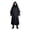 Black, variant on Cape Medieval Assassin, Cloak Faux Leather, Look Wizard Robe, Hooded Cloak, Double Layer Hooded Cape Medieval Assassin Cloak Faux Leather Look Wizard Robe for Spooky Season, Black XXL