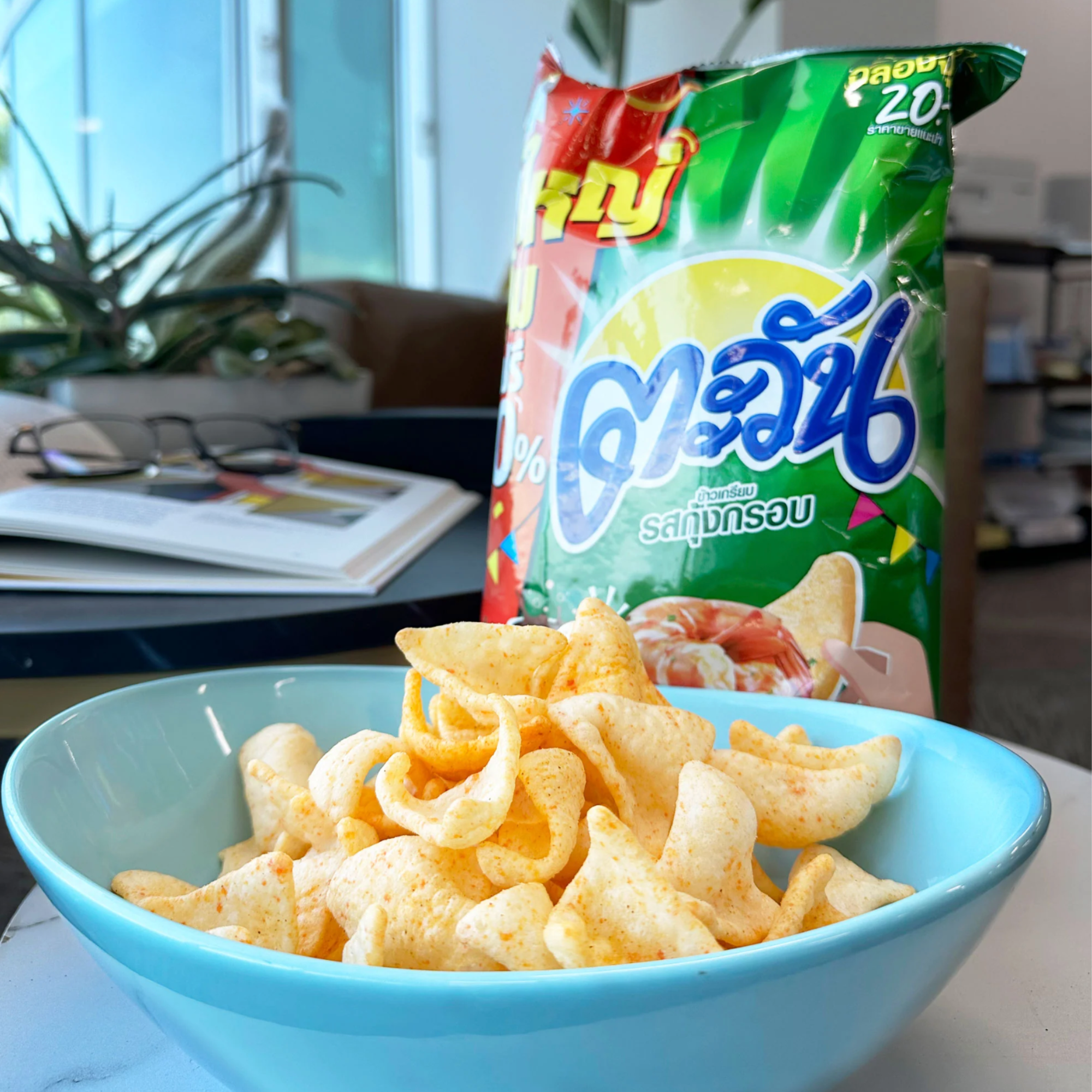 Tawan Tapioca Prawn Chips – Gluten-Free Crispy Snack, Authentic Seafood Flavor (67g x 6)
