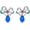 Bow Blue, variant on 925 Sterling Silver Flower/Clover/Bow Colorful Dangle Drop Earrings for Women Piercing Stud Earrings with Gemstone Birthday Wedding Jewelry Gift for Mother Daughter Wife