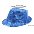 thumbnail image 4 of Pitauce Unisex Sequin Trilby Fedora Hat Short Brim Classic Manhattan Summer Cap Panama Hat for Dance Party, 4 of 5
