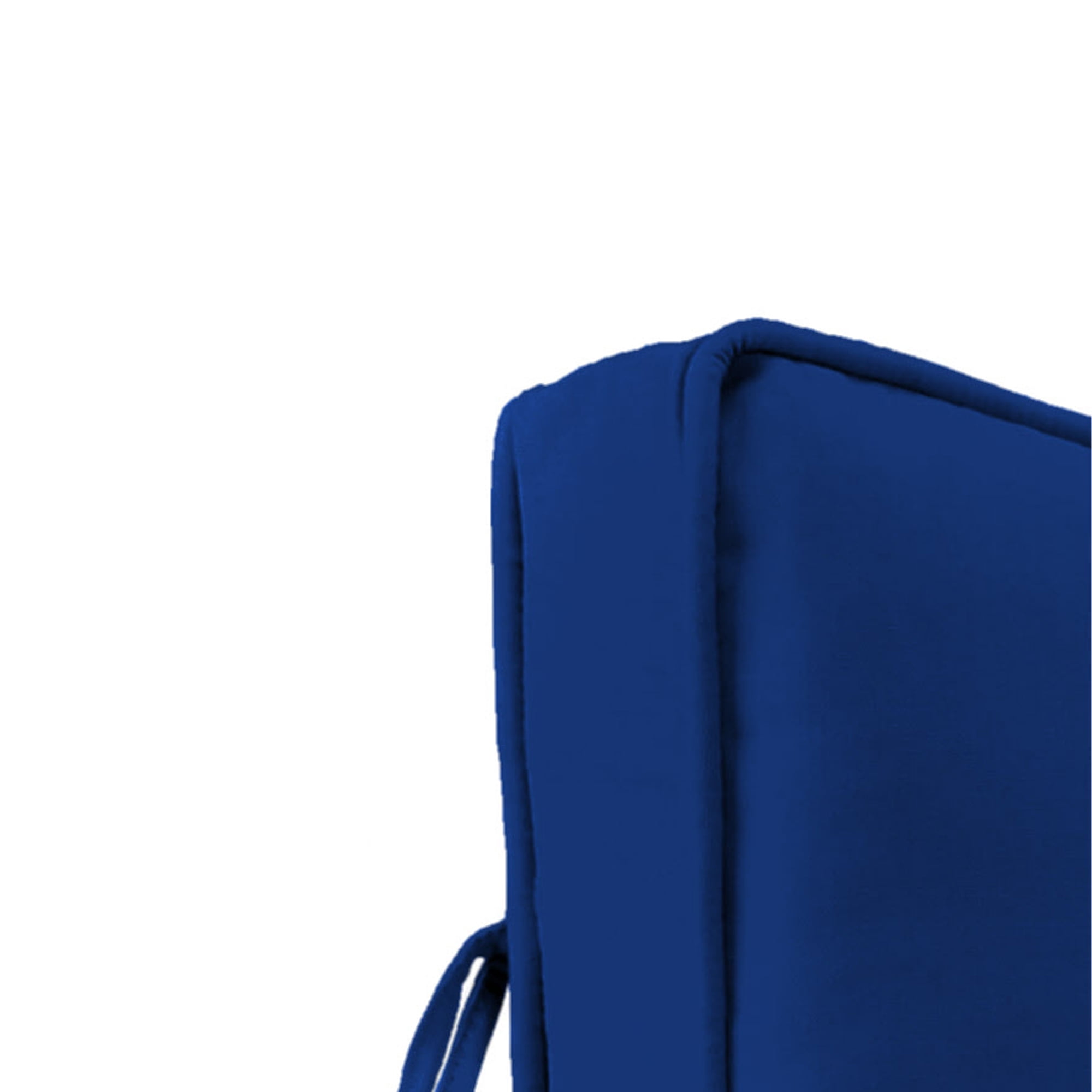 Jordan Manufacturing 45" x 22" Canvas Cobalt Blue Solid Rectangular Outdoor Deep Seating Chair Seat and Back Cushion with Ties and Welt
