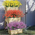 thumbnail image 3 of 8 paquetes de flores artificiales para exteriores, arbustos, plantas resistentes a los rayos UV, vegetación de plástico sintético (púrpura), 3 of 4