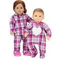 thumbnail image 5 of Sophia's Flannel Sleeper with Sherpa Heart Design for 15'' Dolls, Hot Pink, 5 of 5