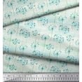 thumbnail image 3 of Soimoi Blue Cotton Duck Fabric Flower Watercolor Print Sewing Fabric BTY 44 Inch Wide, 3 of 3