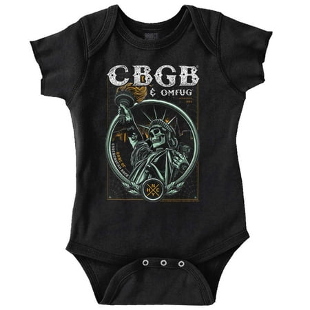 

CBGB Newborn Romper Bodysuit For Babies Statue Of Liberty Rock And Roll NYC 1973