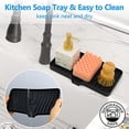 thumbnail image 4 of 3-Pack Silicone Soap Dish, Sponge Holder for Sink, Kitchen Soap Tray, Bathroom Soap Holder, Sponge Tray with Drain (Black), 4 of 7