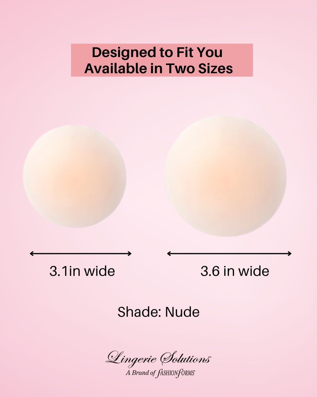 Fashion Forms Women's Reusable Non-Adhesive Concealers Nude Nipple Covers