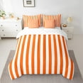 thumbnail image 2 of Feelyou Orange Abstract Teens Twin Bedding Sets 7-Piece, Modern Geometric Lines Bedding Comforter Set, Farmhouse Ticking Stripes Reversible Sheet Sets, Microfiber Bedroom Decor, 2 of 7