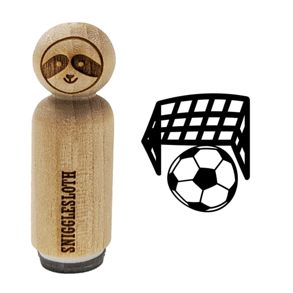 Soccer and Goal Net Rubber Stamp for Scrapbooking Crafting Stamping - Mini 1/2 Inch