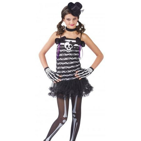 Fun World Girls Skeleton Cute Goth Kids Halloween Costume L