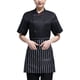 thumbnail image 1 of Summer Chef Coat Botones de uniforme del chef de poliéster con bolsillos delanteros Traje de catering Moda suministros de cocina para cafetera Black XXL Methold LF000330-04, 1 of 7