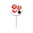 thumbnail image 1 of Tomato Vegetable Tasty Healthy Watercolor Toothpick Flags Round Labels Party Decoration, 1 of 3