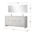 thumbnail image 4 of Lafarre 72 in W White Double Vanity, White Quartz Top, Faucet Set & 70 in Mirror, 4 of 6