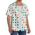 thumbnail image 2 of Pofeuu Colorful Geometric Print Mens Casual Short Sleeve Shirts Beach Summer Spread Collar Pocket Tops Men's Casual Short-sleeved Shirt-3X-Large, 2 of 5