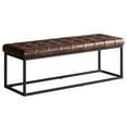thumbnail image 4 of Global Archive 50" Genuine Distressed Leather Mid-Century Modern Ottoman Bench, 4 of 8