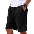 thumbnail image 4 of Zimjoy Beach Shorts for Men Linen Breathable Summer Shorts Elastic Drawstring Casual Short for Vacation, Black S, 4 of 5