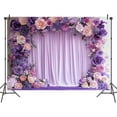 thumbnail image 5 of Purple Flower Wall Background Photography Lavender Backdrop for Parties Wedding, Girls Birthday Princess Weeding Bridal Shower Purple Floral Anniversary Ceremony Decor, 5 of 7