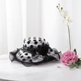 thumbnail image 3 of Vjnyvs Europe Style Sun Hat Women Organza Polka Dots Hat Wide Brim Floral Hat Elegant Spring Cap UV Protection Caps for Travel, 3 of 7