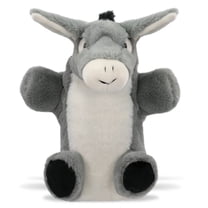 DolliBu Donkey Plush Hand Puppet - Super Soft Stuffed Animal Donkey Puppet Toy for Kids, Educational Cute Plush Puppets for Teaching, Games, and Shows