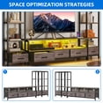 thumbnail image 3 of Dextrus LED TV Stand with Bookcase for Tvs up to 65", Entertainment Stand with Power Outlets, Gray, 3 of 6