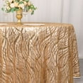 thumbnail image 2 of Efavormart 120" Gold Wave Embroidered Seamless Sequin Round Tablecloth, 2 of 5