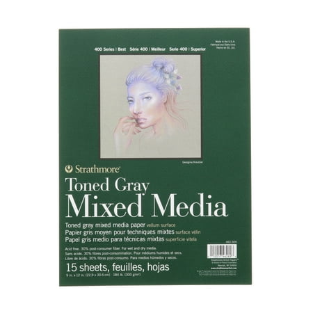 UPC: 0012017462696 | Strathmore Toned Mixed Media Paper Pad 400 Series 9 x 12 15 Sheets Gray