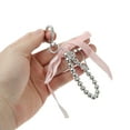 thumbnail image 4 of Unique Bargains 1 Pc Stylish Bow Hearts Handbag Charm Bag Accessories Pink Silver Tone, 4 of 5