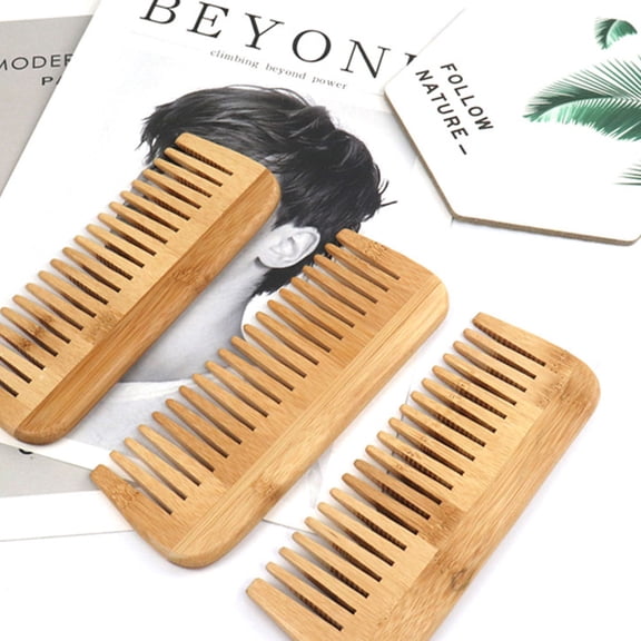 2 Pcs Solid Wood Comb Professional Hair Care Scalp Caring Wide Tooth for Curly Combs Wooden Massage Woman