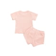 thumbnail image 4 of Kmbangi T-Shirts à Rayures pour Enfants à Col Rond à Manches Courtes + Shorts Taille Haute, 4 of 8