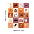 thumbnail image 3 of Throw Blanket Colorful Flannel Halloween Ghost Pumpkin Print Lightweight Decorative Throw Blanket for Couch Bed Living Room Bedroom Spooky Season Home Decor, 3 of 6