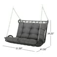 thumbnail image 5 of GDF Studio Matthew Outdoor Wicker Porch Swing with Cushions, Gray and Dark Gray, 5 of 10