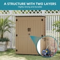 thumbnail image 5 of Uforic 59 Cu. Ft. Vertical Outdoor Storage Shed, Weatherproof Resin Cabinet with Double-Wall Panels & Floor, Lockable, Brown (Shelves Not Included), 5 of 10