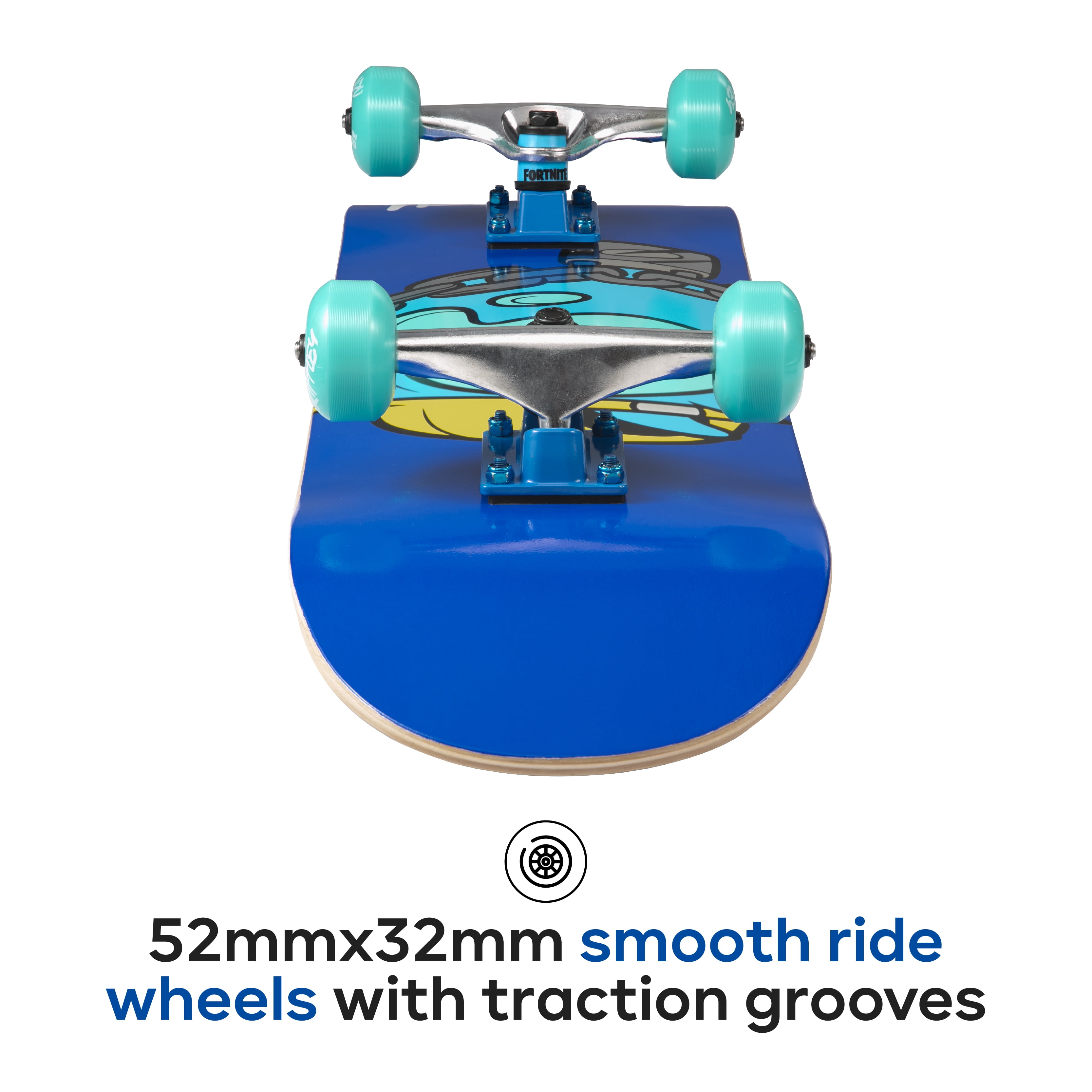 Fortnite Rippley 31" Skateboard; Complete Skateboard for Teens (Bonus: Nite Life Wrap)