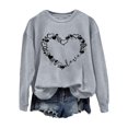 thumbnail image 2 of Valentine's Day Casual Womens Sweatshirts Crewneck Long Sleeve Tops Oversized Pullover Sweatshirt for Women, 2 of 5