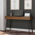 thumbnail image 2 of Industrial-Style Mahogany Desk | Used for Writing and Storage | Glass Surface and Hairpin Legs | Overcomes Desktop Damage, 2 of 4