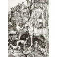 thumbnail image 2 of Durer, Albrecht 19x24 Black Ornate Wood Framed with Double Matting Museum Art Print Titled - Saint Eustace, 2 of 4