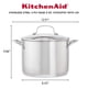 thumbnail image 2 of Olla KitchenAid de acero inoxidable cepillado de 8 litros con tapa, 2 of 9