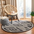 thumbnail image 2 of SAFAVIEH Micro-Loop Glenda Geometric Aztec Wool Runner Rug, Charcoal/Ivory, 2'6" x 9', 2 of 10