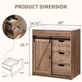 thumbnail image 6 of wow97e Farmhouse Bathroom Vanity with Sink, 24" Freestanding Bathroom Vanity Cabinet with Sliding Barn Door, 3 Storage Drawers & Adjustable Shelves, 6 of 7
