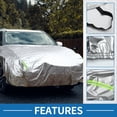 thumbnail image 3 of Ofertas Únicas Funda de Coche Frontal Media Impermeable 210x110cm Funda Exterior para Coche 210D Color Plateado, 3 of 6