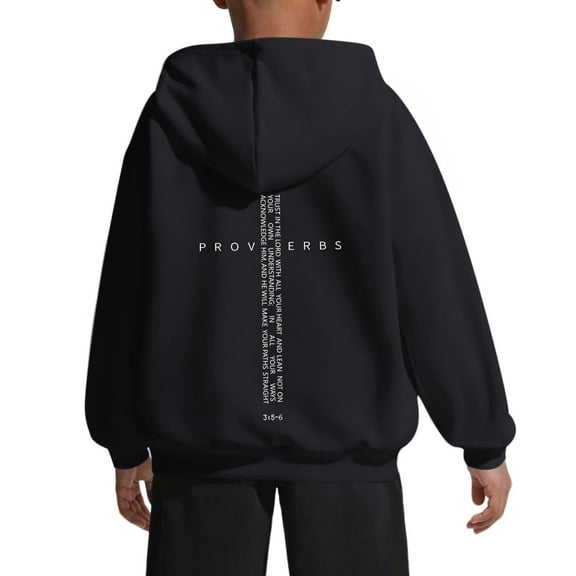 YAYUBA Christian Hoodies for Kids Boys Religious Jesus Hoodie Faith Cross Sweatshirts Vintage Bible Verse Graphic Pullovers