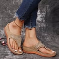 thumbnail image 5 of Orthopedic Sandals for Women Arch Support Wedge Flip Flops Summer 2025 Leaf Rhinestone Casual Slippers, 5 of 5