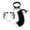 Black White, variant on Runquan Animals Ears and Tail Cat Ears Hair Band Lolita Cosplay Bell Necklace Choker Black