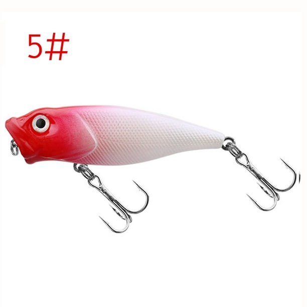 TopOne Popper Fishing Lure 7cm 8.5g Hard Bait Artificial Topwater Bass  Trout Pike Wobbler Tackle Lure With 2 Treble Hooks 