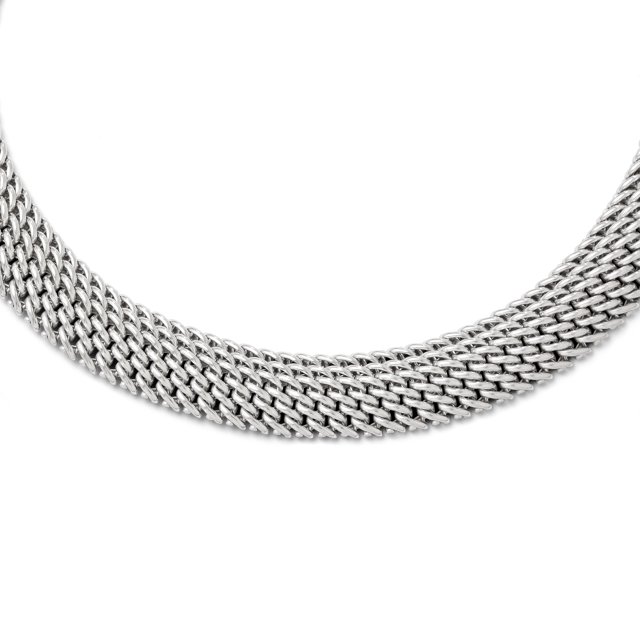 925 Sterling Silver Mesh Link Necklace Pendant Charm