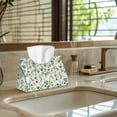 thumbnail image 5 of COEQINE Facial Tissue Box Cover PU Leather Tissue Case Dispenser Stylish Rectangle Tissue Case Dispenser Organizer for Kitchen, Office, Car, Outdoor Tent, Hotel, Eucalyptus Leaf Green, 2 PCS, 5 of 7