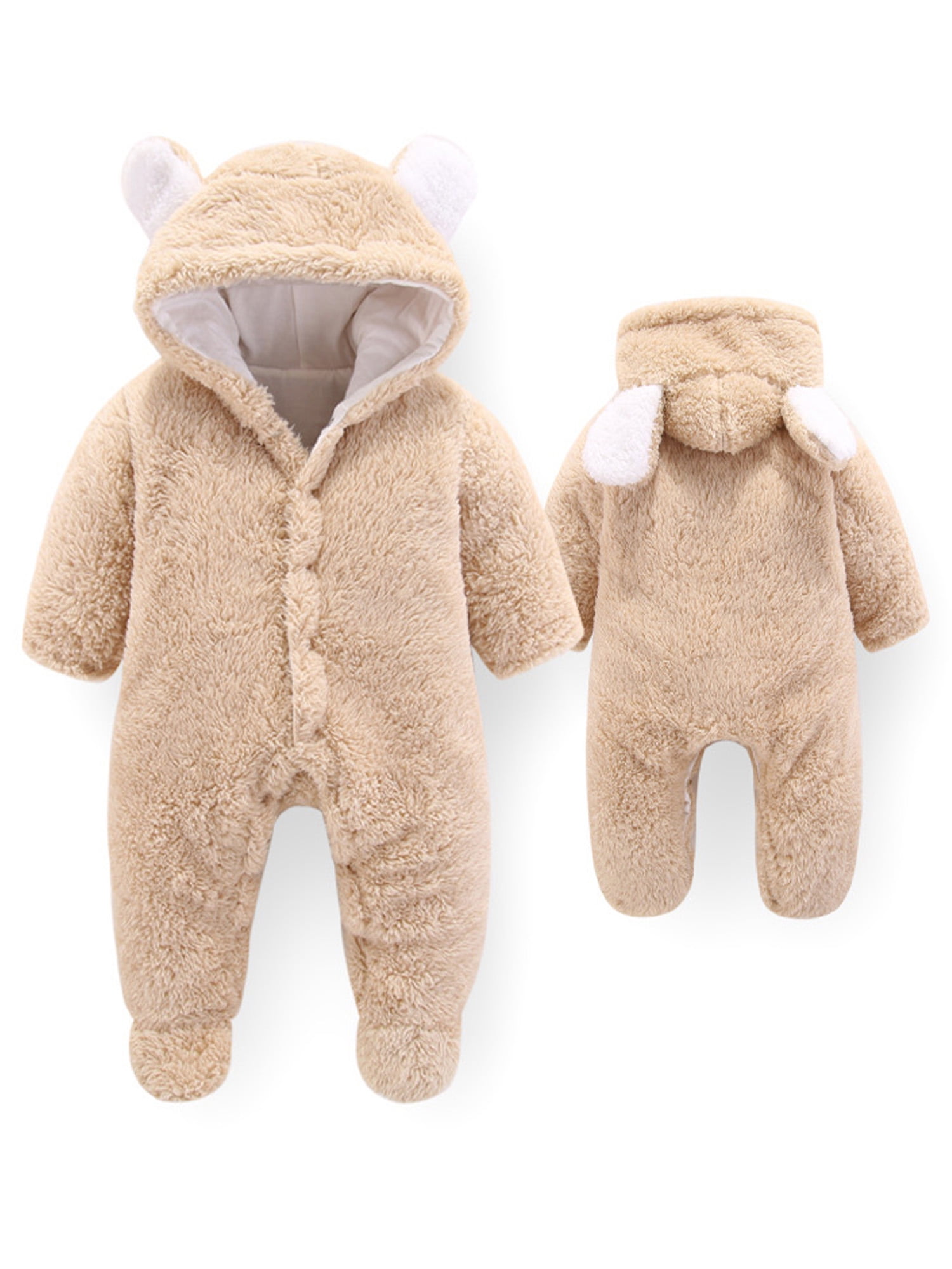 JiAmy Baby Down Snowsuit Hooded Romper Winter Outfits Cartoon Bear Jumpsuit for 3-18 Months 
