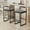 Black,Gray 01, variant on TesNus Bar Stools 31.69" H Gray Velvet Upholstered Gold Metal Frame Square Set Of 2 For Dining Room