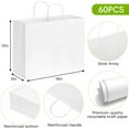 thumbnail image 6 of Triani 20Pcs White Paper Bags with Handles 16x6x12 Inch Bulk Large Gift Bags Recyclable Shopping Bags Kraft Paper Bags for Grocery Merchandise Gifts(White), 6 of 7