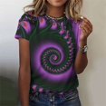 thumbnail image 1 of Nouveau Haut à Manches Courtes pour Femmes, Pull Mode Y2K Décontracté, T-Shirt Col Rond Imprimé Fleur 3D TP-6TG, 1 of 5